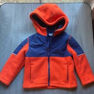 Lands' End Navy and Orange Fleece Jacket